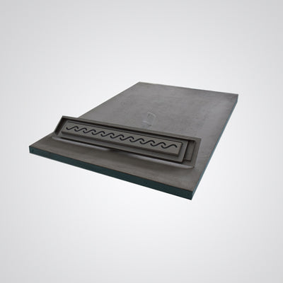 Receveur de douche à carreler ELIO 4 pentes avec grille linéaire et bonde