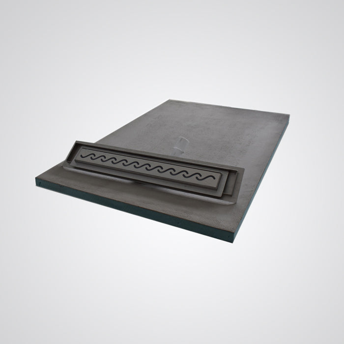 Receveur de douche à carreler ELIO 4 pentes avec grille linéaire et bonde