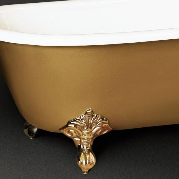 Baignoire en fonte émaillée ASHFORD dorée or - Le Monde du Bain | Pieds dorés or