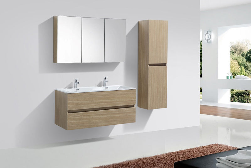 Armoire de toilette bloc-miroir SIENA largeur 120 cm, chêne clair - Le Monde du Bain