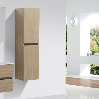 Grande armoire de rangement SIENA hauteur 150 cm, chêne clair - Le Monde du Bain