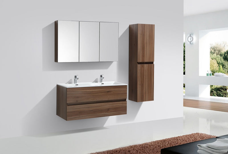 Grande armoire de rangement SIENA hauteur 150 cm, noyer - Le Monde du Bain