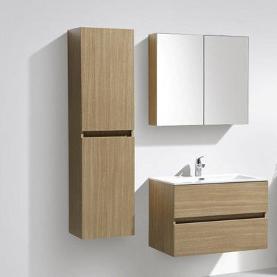 Meuble salle de bain design simple vasque SIENA largeur 80 cm, chêne clair - Le Monde du Bain