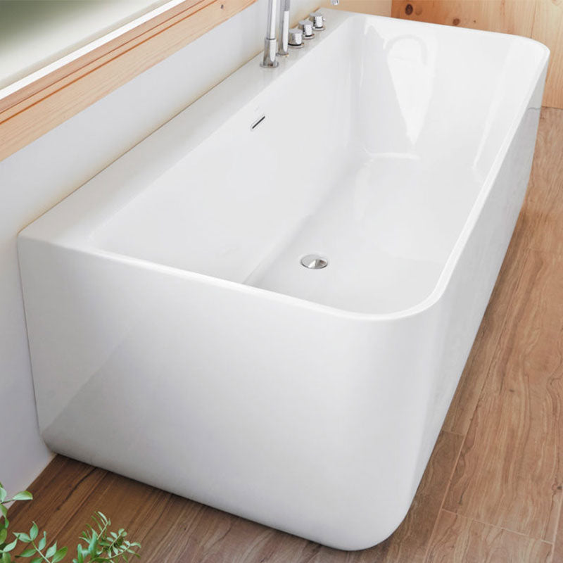 Baignoire design semi-îlot rectangulaire TRENTO MURO blanche