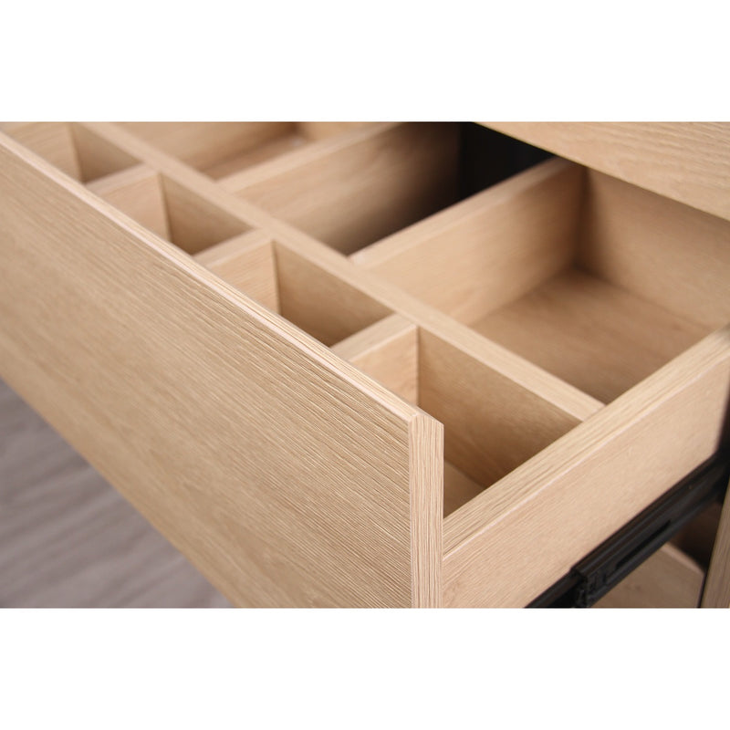 Meuble salle de bain design simple vasque FORTINA largeur 60 cm, chêne clair