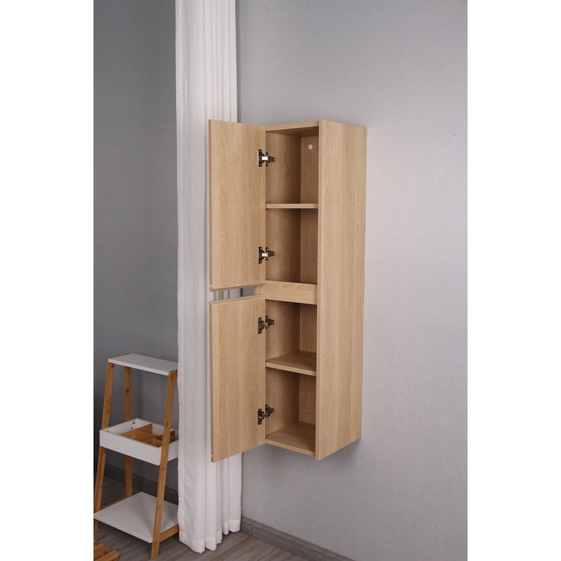Grande armoire de rangement FORTINA hauteur 120 cm, chêne clair