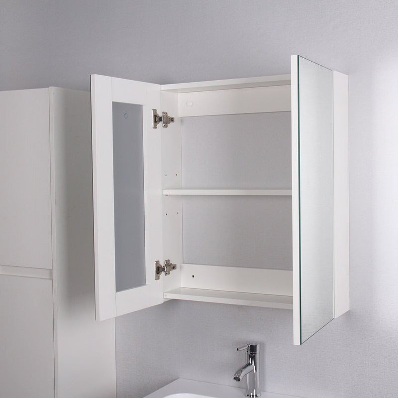 Armoire de toilette bloc-miroir FORTINA largeur 60 cm blanc