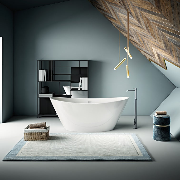 Baignoire îlot design ovale BRIGHTON blanche