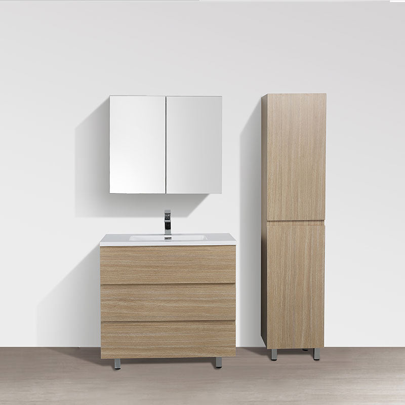 Grande armoire de rangement VERONA hauteur 176 cm, chêne clair texturé