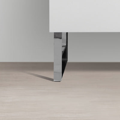 Jeu de 2 pieds design pour meubles suspendus SIENA, finition chromée - Le Monde du Bain