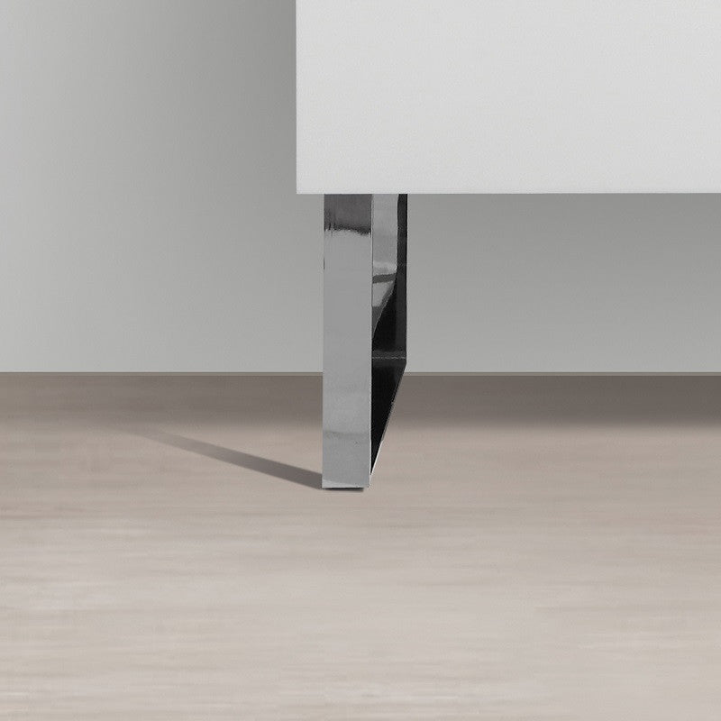 Jeu de 2 pieds design pour meubles suspendus SIENA, finition chromée - Le Monde du Bain