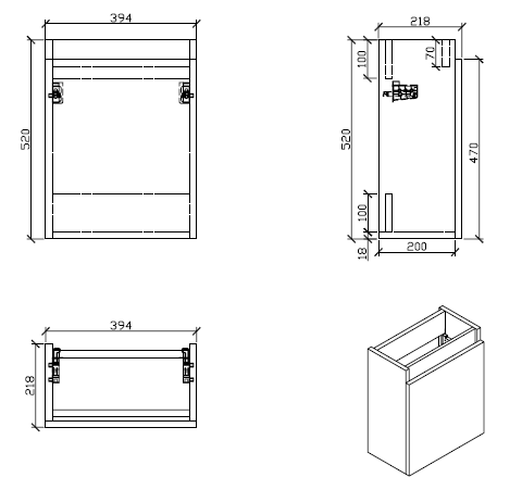 Meuble lave-main salle de bain design SIENA largeur 40 cm, blanc laqué - Le Monde du Bain