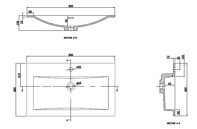 Meuble salle de bain design simple vasque SIENA largeur 80 cm, chêne clair - Le Monde du Bain