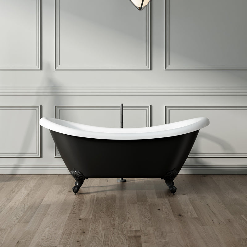 Baignoire ancienne sur pieds DARLINGTON Noire