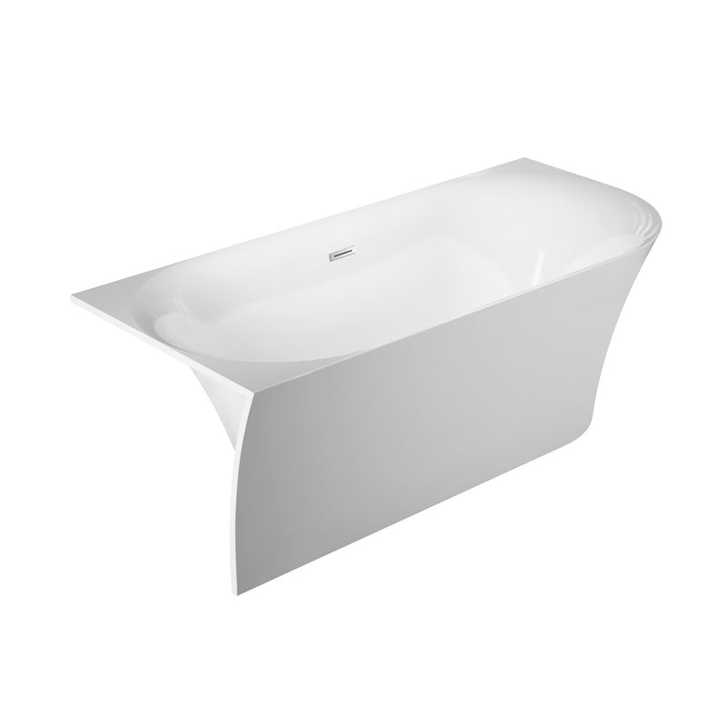 Baignoire design ovale semi-îlot ELIZABETH blanche