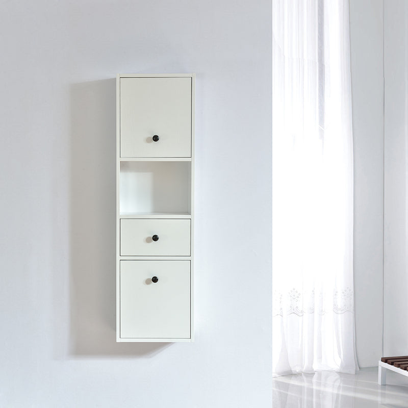 Grande armoire de rangement ARMARIA finition mélaminé blanc