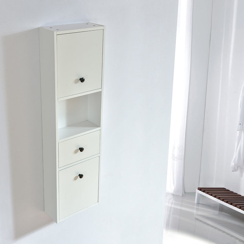 Grande armoire de rangement ARMARIA finition mélaminé blanc