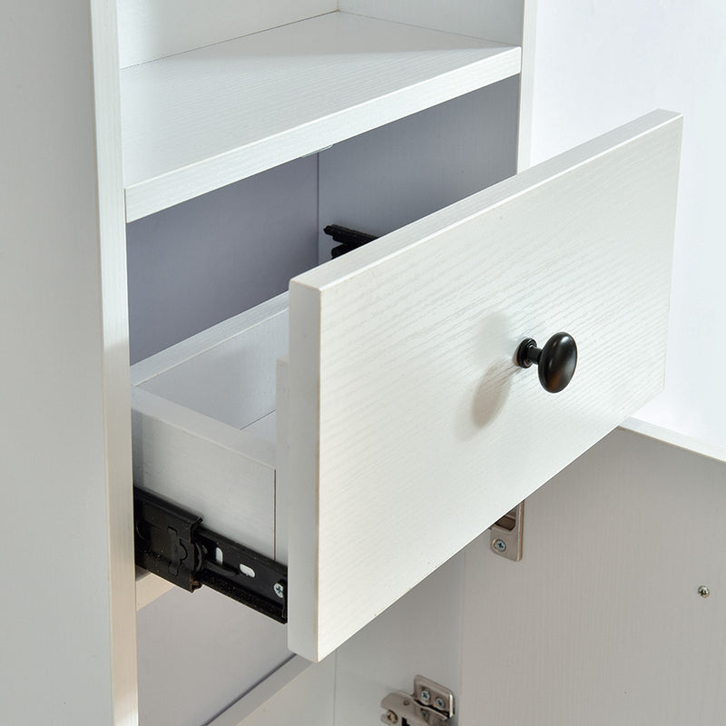 Grande armoire de rangement ARMARIA finition mélaminé blanc