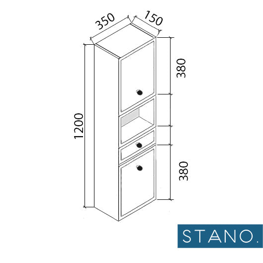 Grande armoire de rangement ARMARIA finition mélaminé blanc