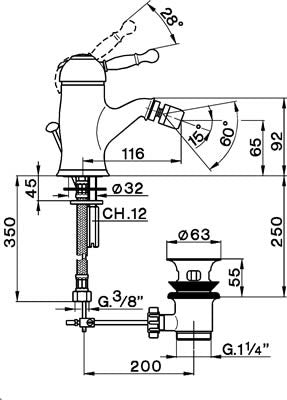 Robinet mitigeur bidet CISAL ARCANA ROYAL - Le Monde du Bain