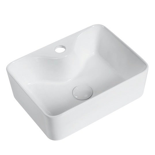 Fond blanc vasque à poser en céramique ROSARIO 48 x 37 cm