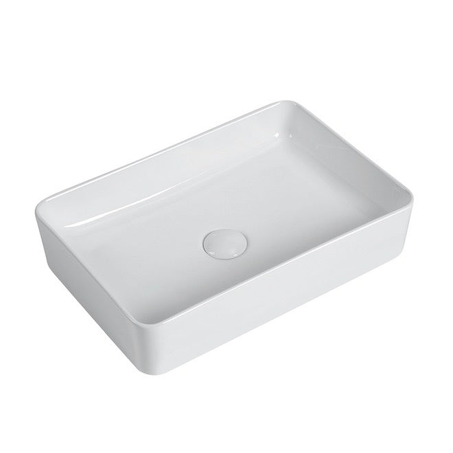 Fond blanc vasque à poser en céramique RISTA 50 x 34 cm