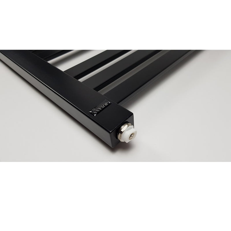 Radiateur sèche-serviettes eau chaude design BERYL 115 x 44 cm noir mat