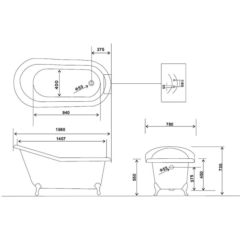Baignoire en fonte émaillée ASHFORD dorée or - Le Monde du Bain | Commun