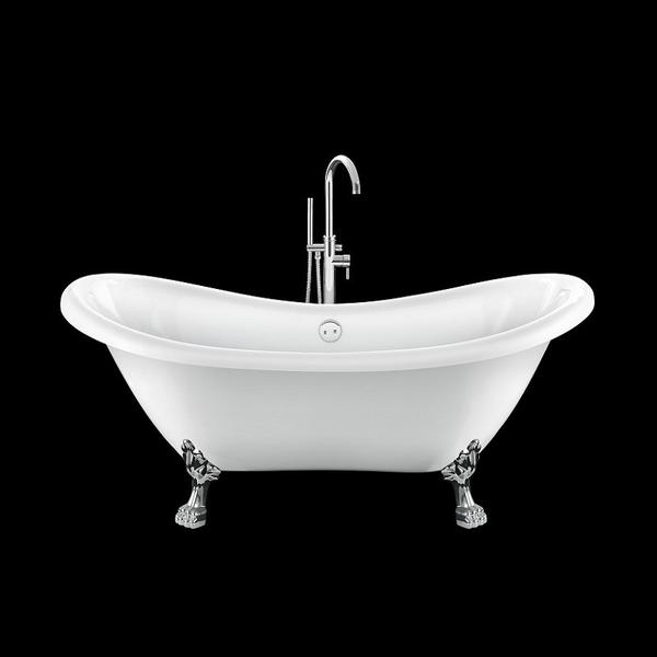 Baignoire ancienne DARLINGTON Blanche - Le Monde du Bain | Pieds de Lion Chromés