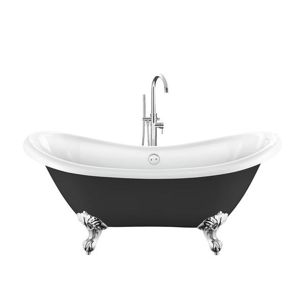 Baignoire îlot rétro DARLINGTON Noire - Le Monde du Bain | Pieds d&