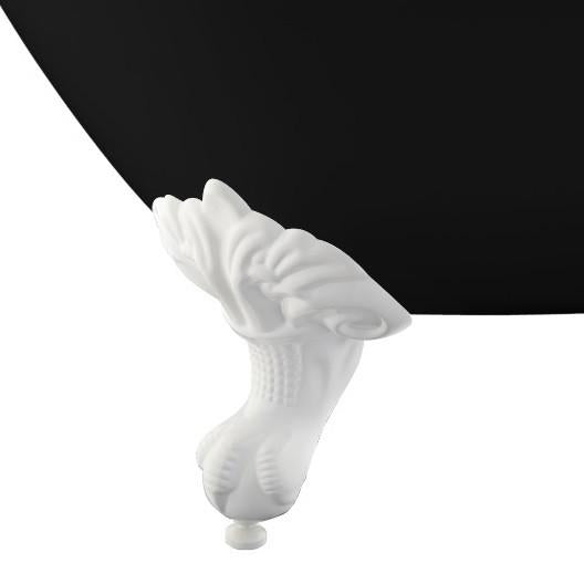 Baignoire ancienne en fonte PLYMOUTH Noire - Le Monde du Bain | Pieds blancs _ miniature