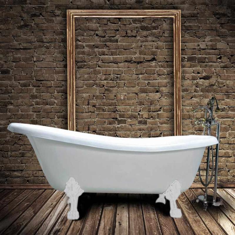 Baignoire ancienne en fonte LIVINGSTON Blanche - Le Monde du Bain | Pieds blancs