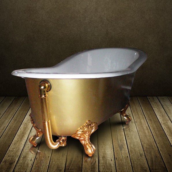 Baignoire en fonte émaillée ASHFORD dorée or - Le Monde du Bain | Pieds dorés or