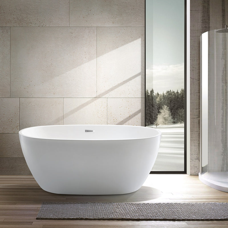 Baignoire îlot design ovale DENVER blanche 150cm