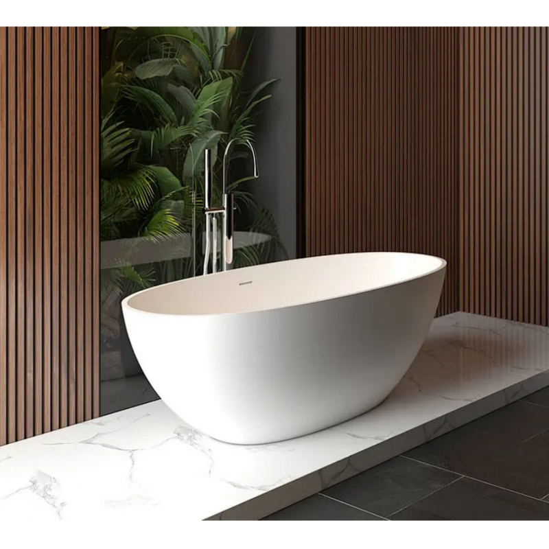 Baignoire îlot design en solid surface ovale MALMO - Le Monde du Bain