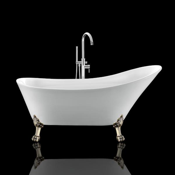 Baignoire ancienne BALMAIN Blanche - Le Monde du Bain | Pieds de Lion Bronze jaune vieilli