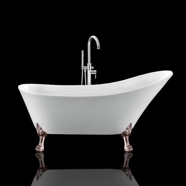 Baignoire ancienne BALMAIN Blanche - Le Monde du Bain | Pied de Lion Cuivre rouge vieilli