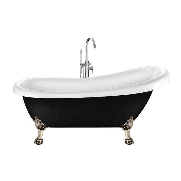 Baignoire ancienne RICHMOND Noire - Le Monde du Bain | Pieds de Lion Bronze jaune vieilli