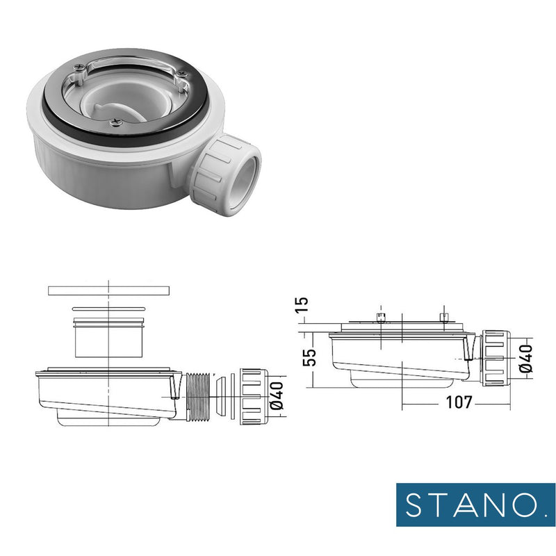 Receveur de douche extra plat ELITE en résine surface ardoisée sable - Le Monde du Bain