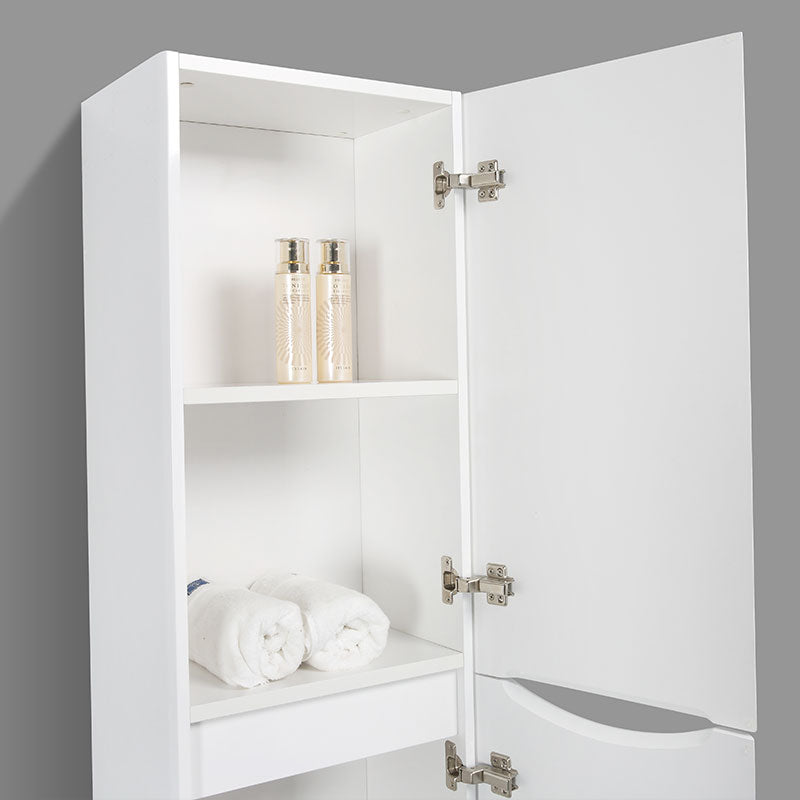 Grande armoire de rangement PIACENZA hauteur 150 cm, blanc laqué