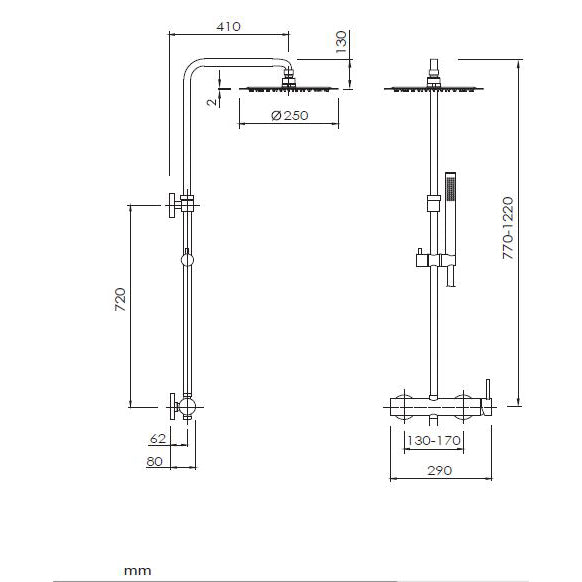 Colonne de douche mitigeur LOOP 6 coloris
