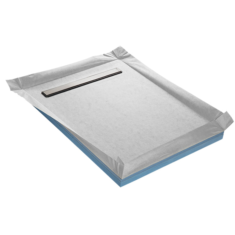 Receveur à carreler COMPACT LINEBOARD 4 pentes avec natte étanche et siphon ultra plat