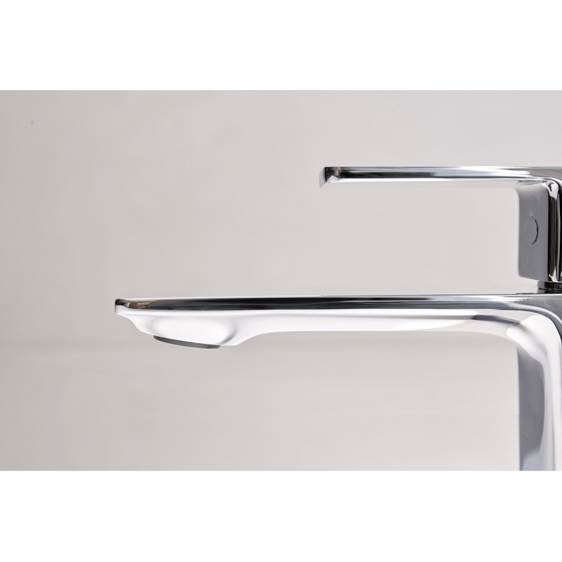 Robinet mitigeur lavabo cubo chromé vue profil