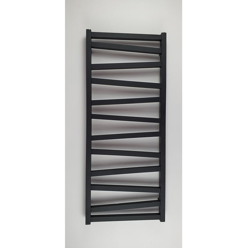 Radiateur sèche-serviettes eau chaude design CYRKA 97 x 50 cm noir mat