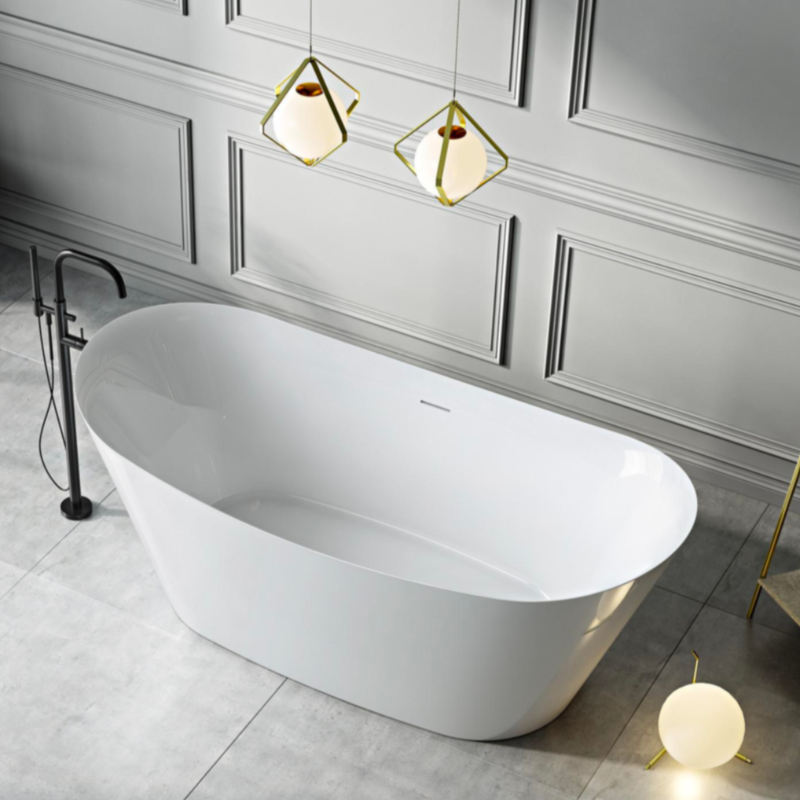 Baignoire îlot design ovale PALMA blanche brillante ou mate