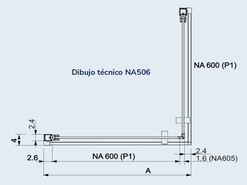 Paroi de douche accès en angle 2 portes pivotantes NARDI profil noir mat