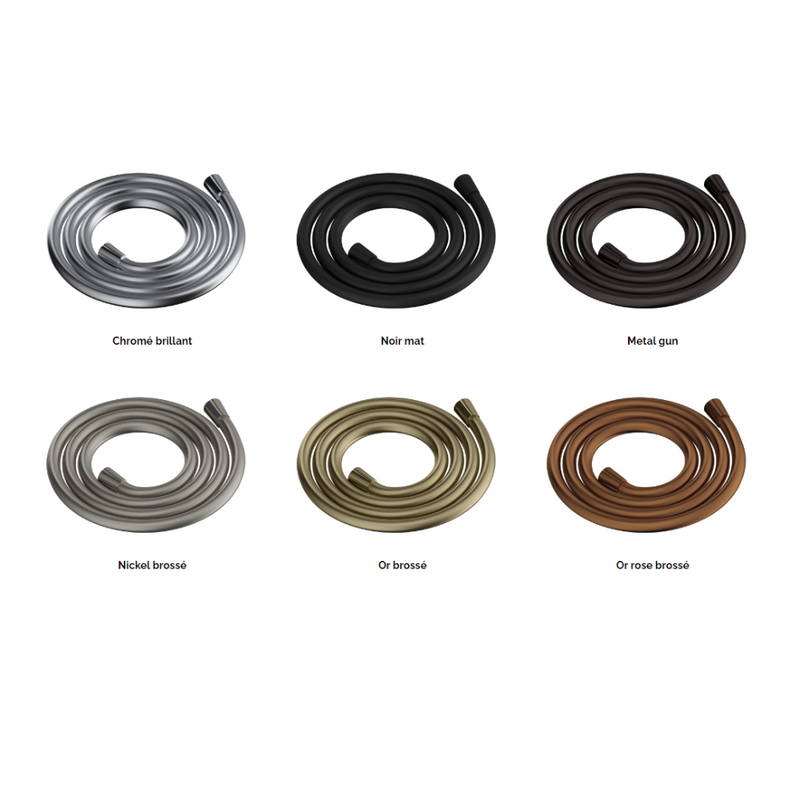 Visuel des coloris sur les flexibles de douche du kit de douche à encastrer LOOP 6 coloris - Le Monde du Bain