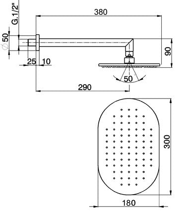 Tête de douche avec bras CISAL LINEAVIVA - Le Monde du Bain