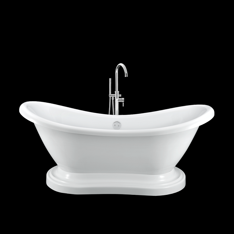 Baignoire rétro sur socle DARLINGTON Blanche - Le Monde du Bain