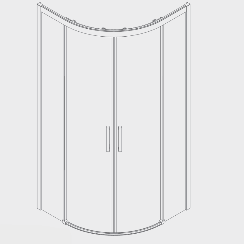Dessin paroi de douche S400 semi-circulaire